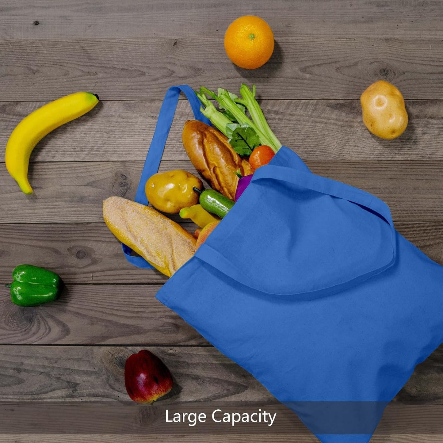 TOPDesign 3 | 6 | 12 | 24 | 48 | 192 Pack Economical Cotton Tote Bags, Lightweight Medium Reusable Grocery Shopping Cloth Bags, Suitable for DIY, Advertising, Promotion, Gift, Activity (3-Pack)