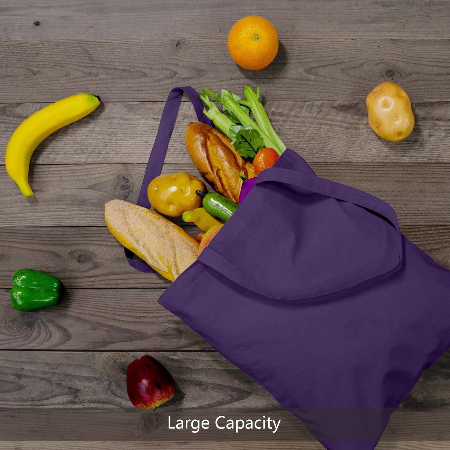 TOPDesign 3 | 6 | 12 | 24 | 48 | 192 Pack Economical Cotton Tote Bags, Lightweight Medium Reusable Grocery Shopping Cloth Bags, Suitable for DIY, Advertising, Promotion, Gift, Activity (3-Pack)