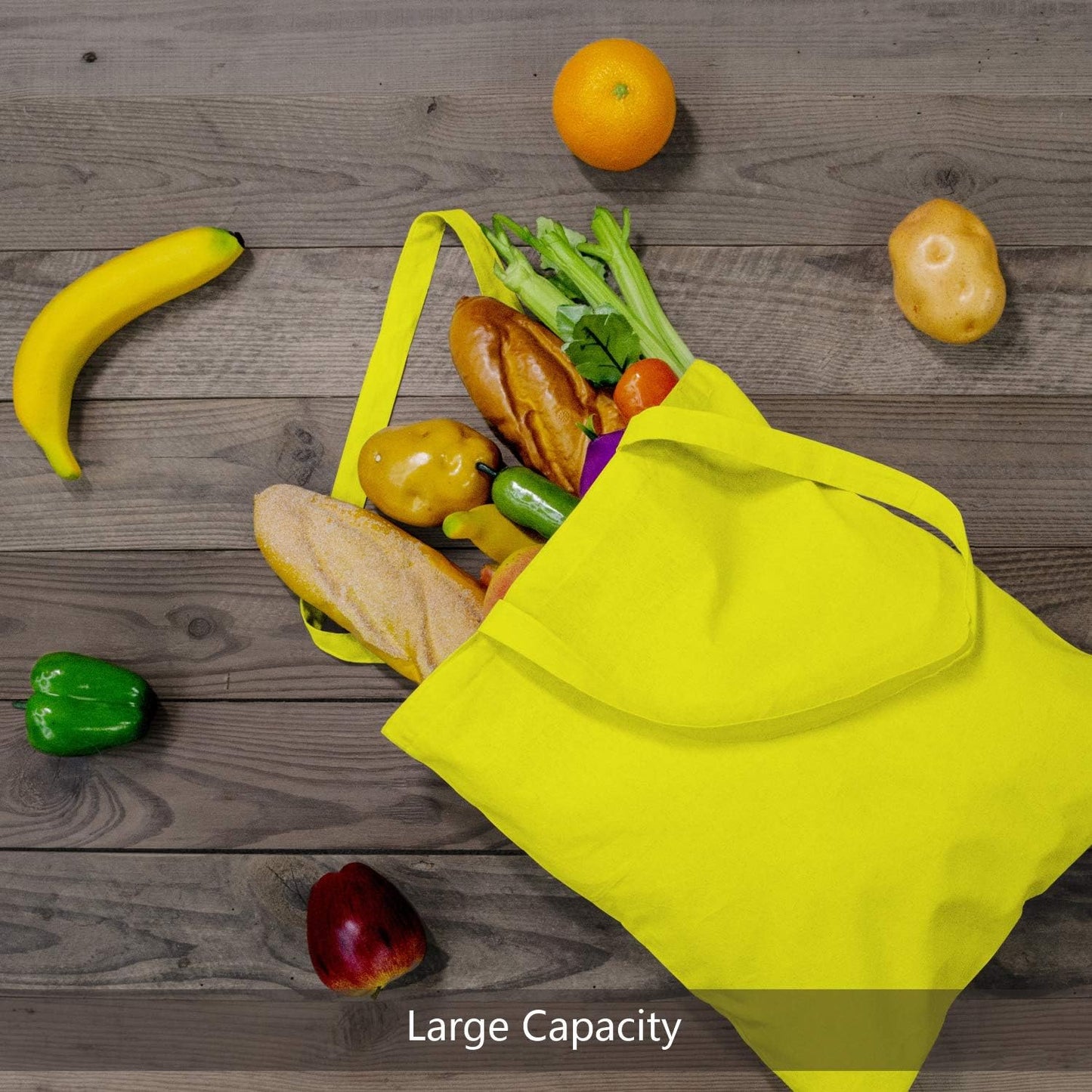 TOPDesign 3 | 6 | 12 | 24 | 48 | 192 Pack Economical Cotton Tote Bags, Lightweight Medium Reusable Grocery Shopping Cloth Bags, Suitable for DIY, Advertising, Promotion, Gift, Activity (3-Pack)