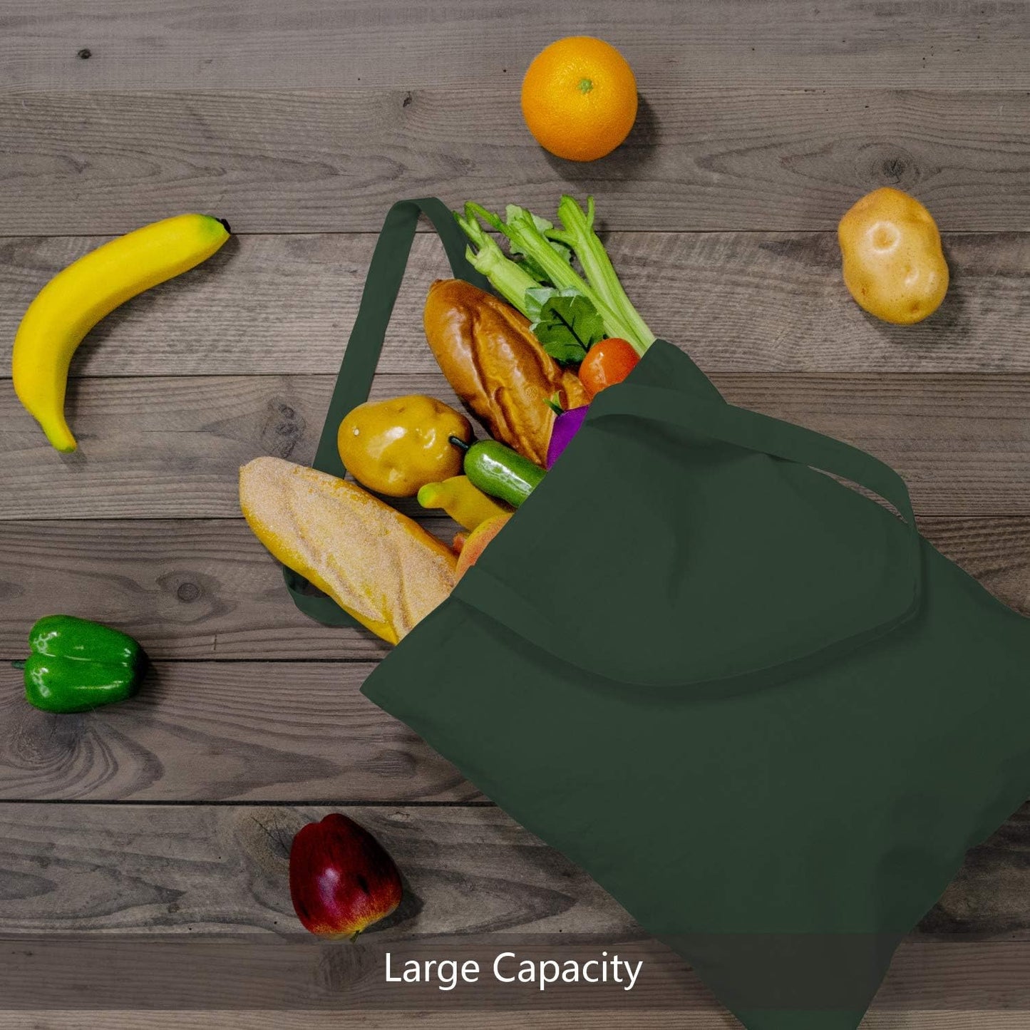 TOPDesign 3 | 6 | 12 | 24 | 48 | 192 Pack Economical Cotton Tote Bags, Lightweight Medium Reusable Grocery Shopping Cloth Bags, Suitable for DIY, Advertising, Promotion, Gift, Activity (3-Pack)