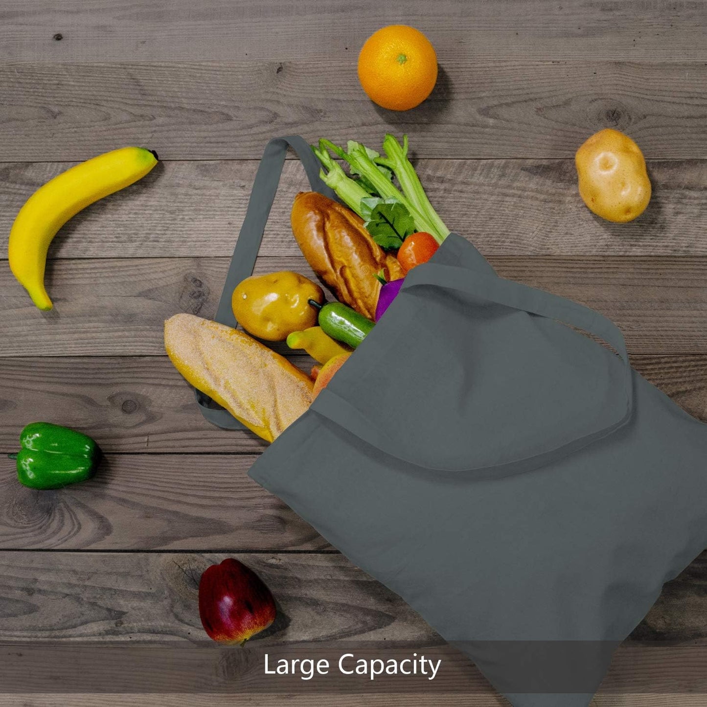 TOPDesign 3 | 6 | 12 | 24 | 48 | 192 Pack Economical Cotton Tote Bags, Lightweight Medium Reusable Grocery Shopping Cloth Bags, Suitable for DIY, Advertising, Promotion, Gift, Activity (3-Pack)