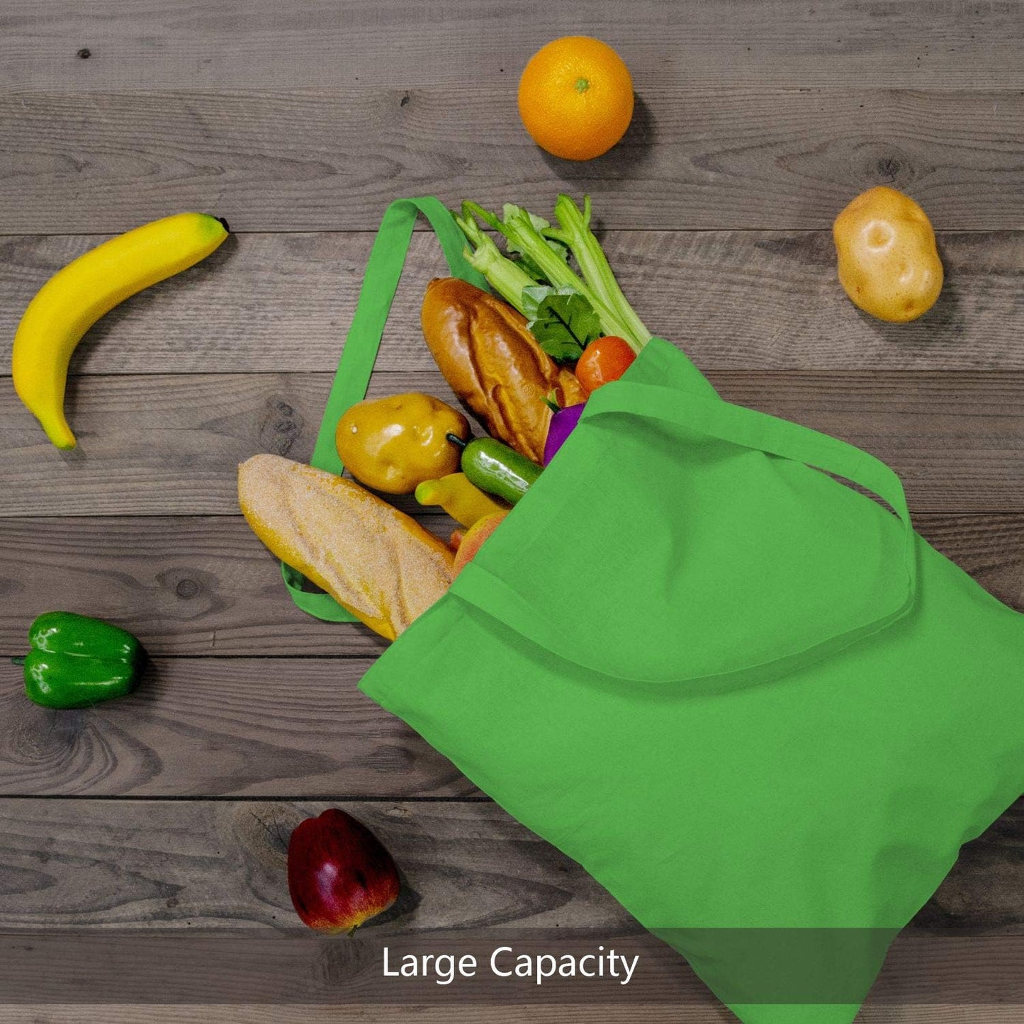 TOPDesign 3 | 6 | 12 | 24 | 48 | 192 Pack Economical Cotton Tote Bags, Lightweight Medium Reusable Grocery Shopping Cloth Bags, Suitable for DIY, Advertising, Promotion, Gift, Activity (3-Pack)