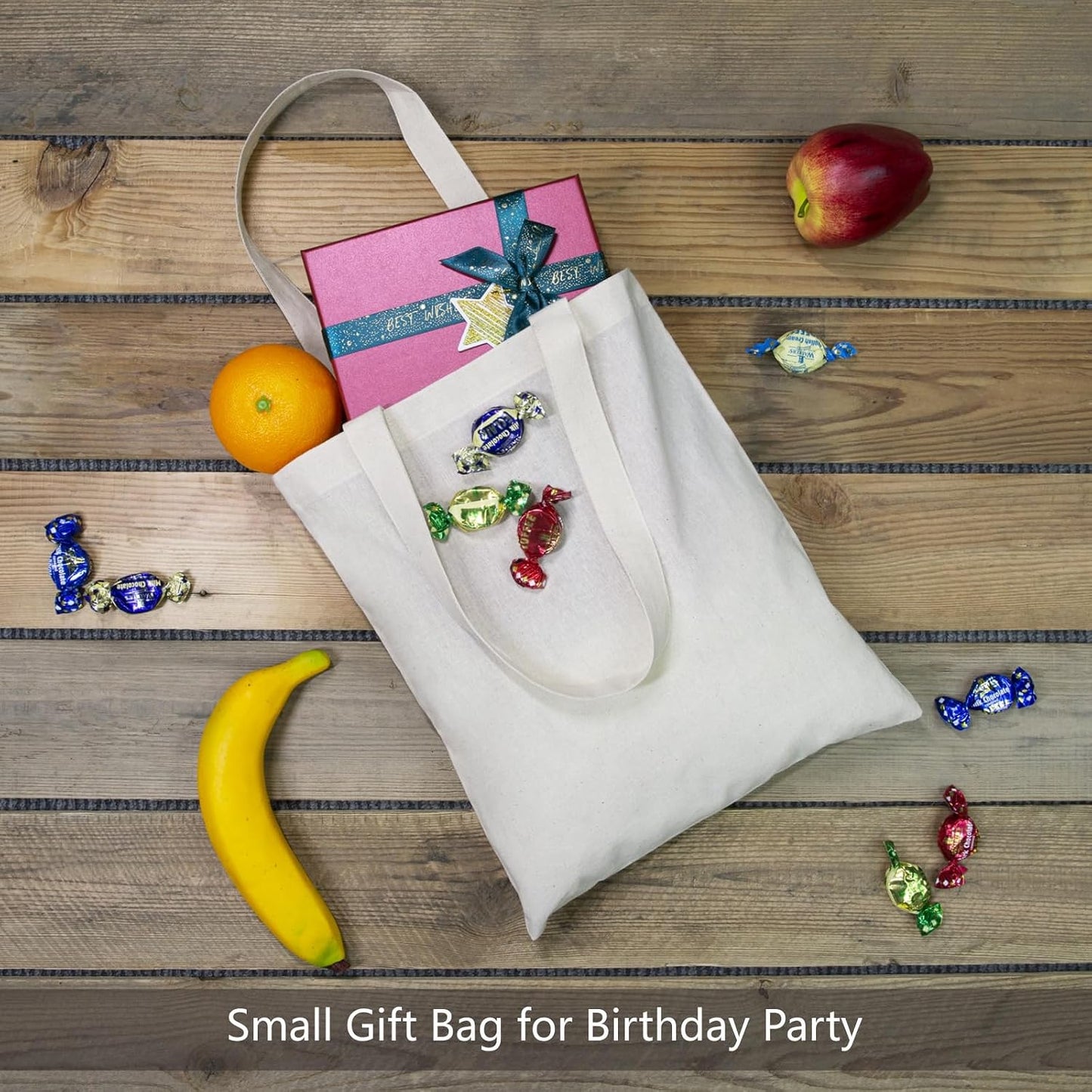 TOPDesign 3 | 6 | 12 | 24 | 48 | 192 Pack Economical Cotton Tote Bags, Lightweight Medium Reusable Grocery Shopping Cloth Bags, Suitable for DIY, Advertising, Promotion, Gift, Activity (3-Pack)