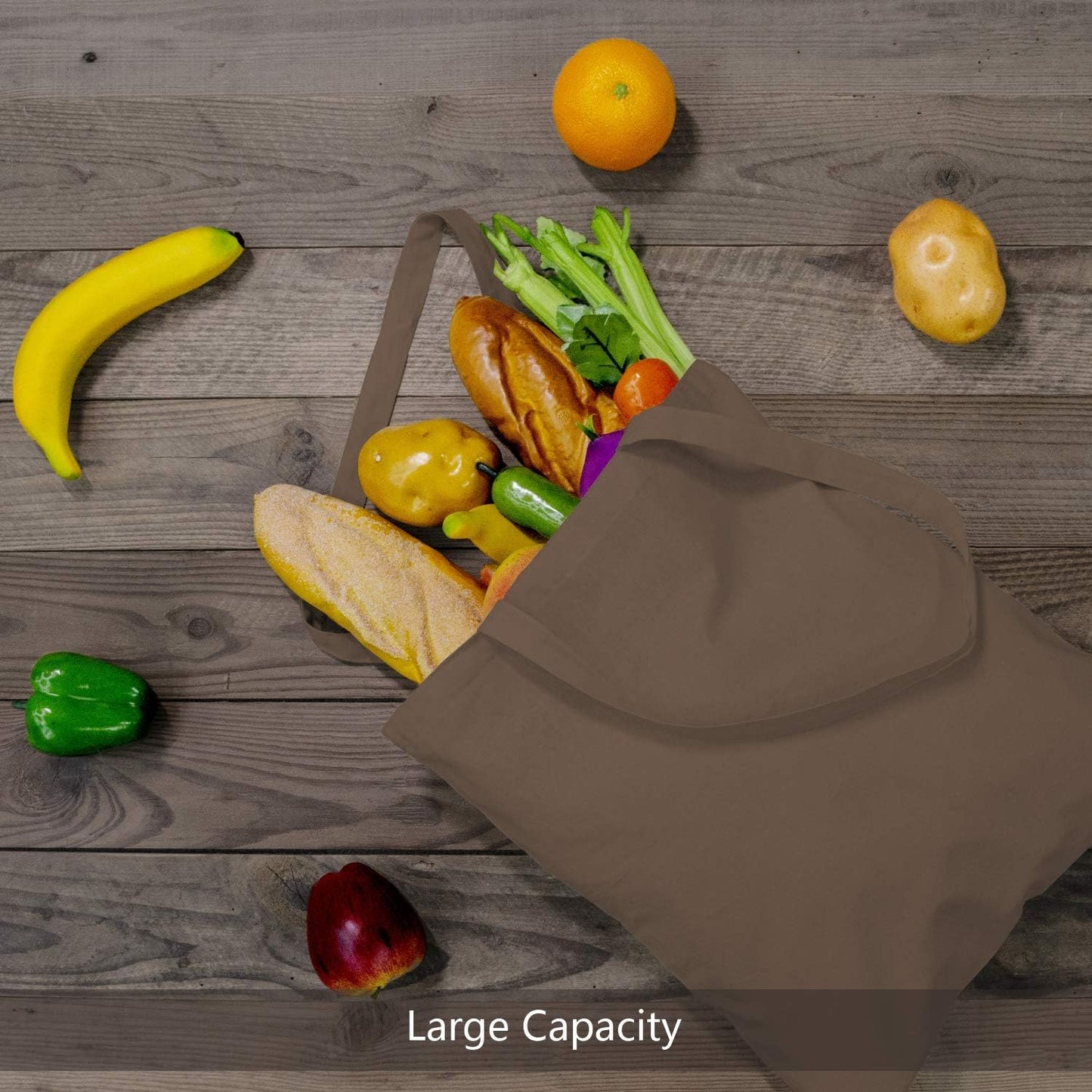 TOPDesign 3 | 6 | 12 | 24 | 48 | 192 Pack Economical Cotton Tote Bags, Lightweight Medium Reusable Grocery Shopping Cloth Bags, Suitable for DIY, Advertising, Promotion, Gift, Activity (3-Pack)