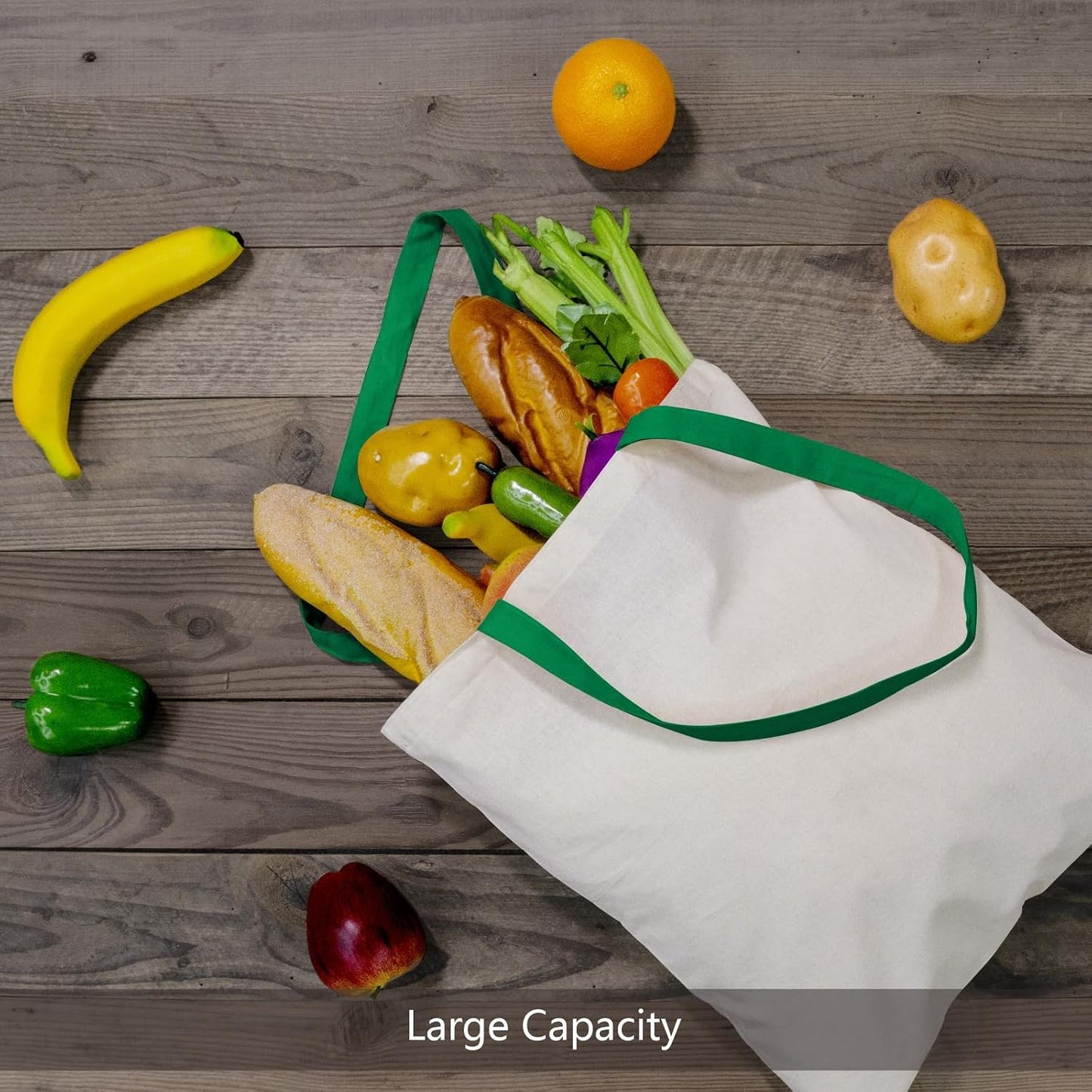 TOPDesign 3 | 6 | 12 | 24 | 48 | 192 Pack Economical Cotton Tote Bags, Lightweight Medium Reusable Grocery Shopping Cloth Bags, Suitable for DIY, Advertising, Promotion, Gift, Activity (3-Pack)