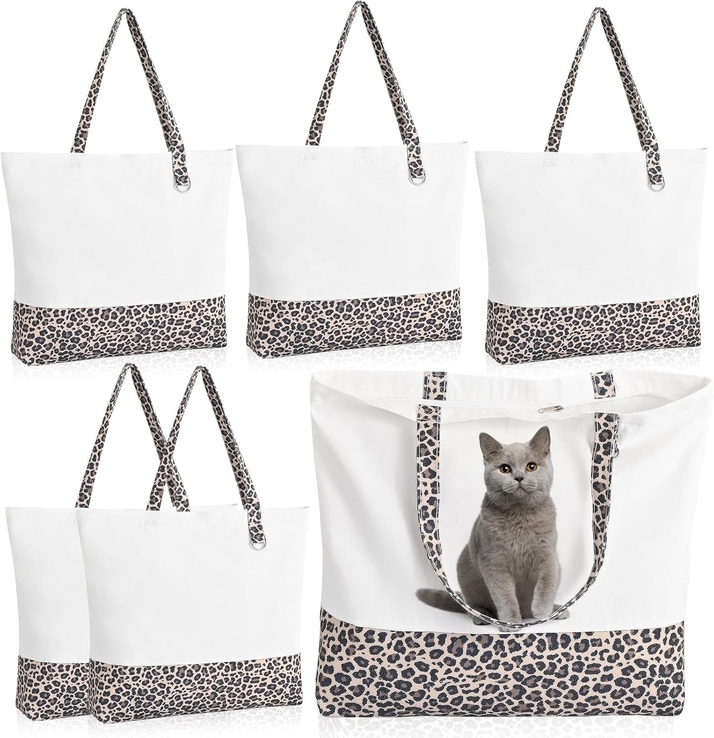 1 Pack Canvas Tote Bag with Zipper, Large Reusable Grocery Tote, Pink | Blank bag, washable, inner pocket, flat bottom, sturdy handle, for sublimation DIY/transfer, travel/beach/Christmas crafts