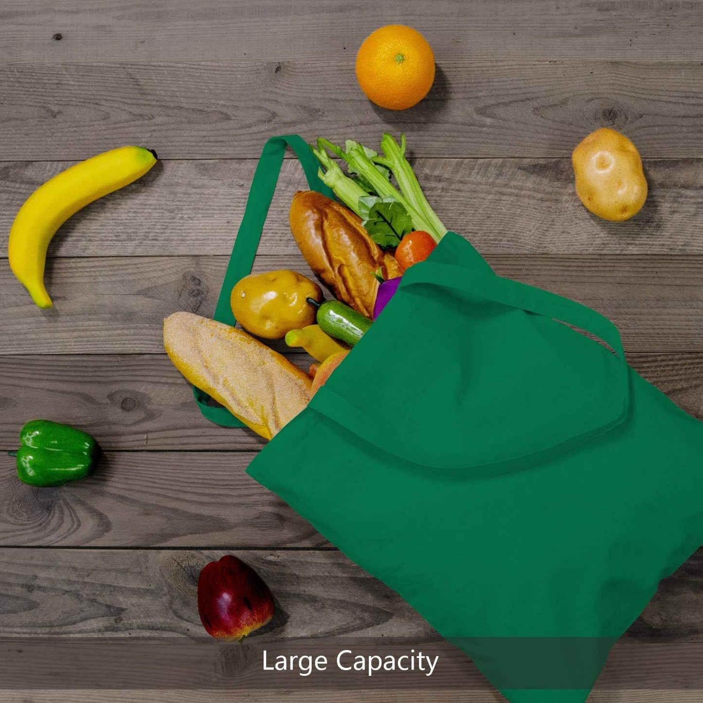 TOPDesign 3 | 6 | 12 | 24 | 48 | 192 Pack Economical Cotton Tote Bags, Lightweight Medium Reusable Grocery Shopping Cloth Bags, Suitable for DIY, Advertising, Promotion, Gift, Activity (3-Pack)