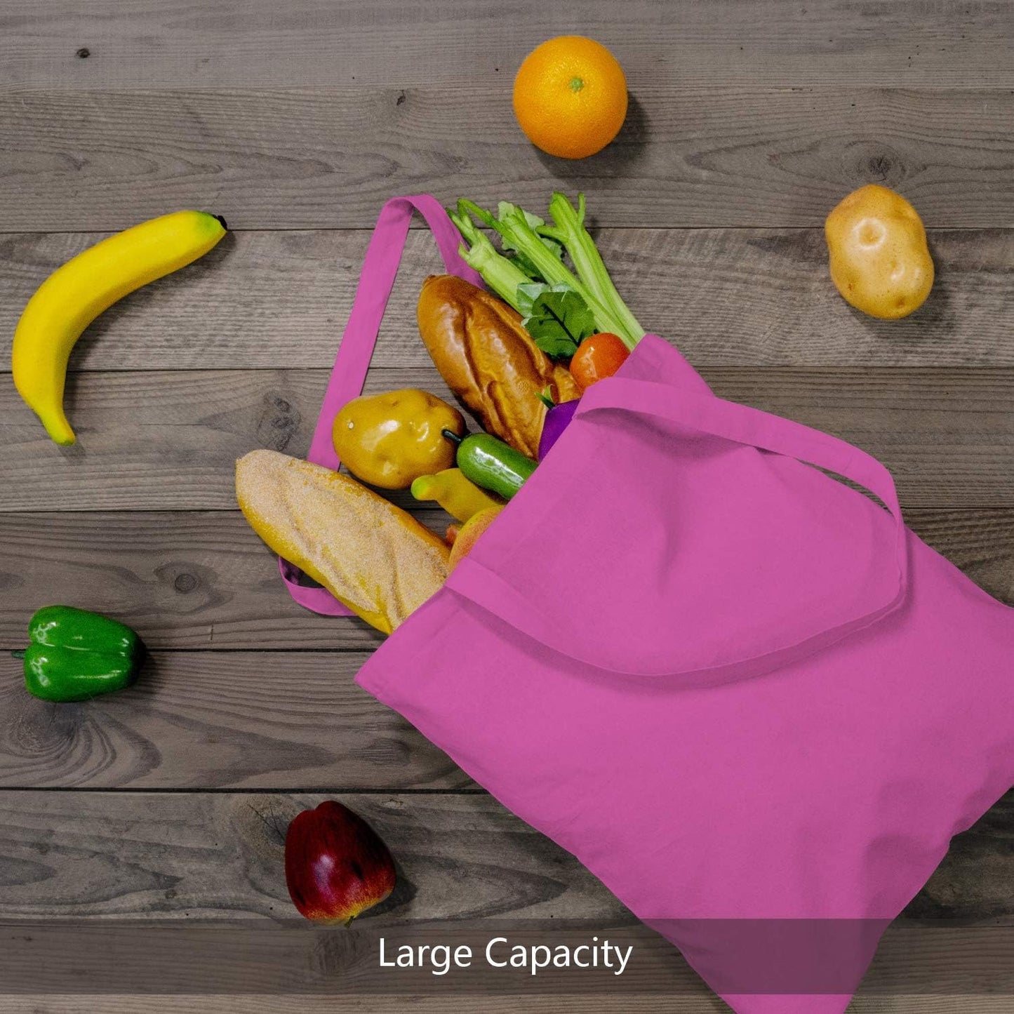 TOPDesign 3 | 6 | 12 | 24 | 48 | 192 Pack Economical Cotton Tote Bags, Lightweight Medium Reusable Grocery Shopping Cloth Bags, Suitable for DIY, Advertising, Promotion, Gift, Activity (3-Pack)