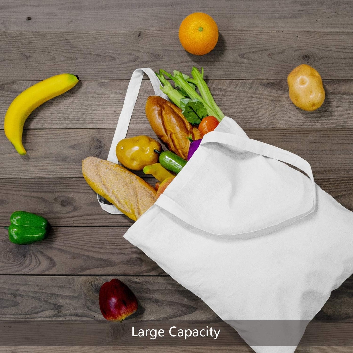 TOPDesign 3 | 6 | 12 | 24 | 48 | 192 Pack Economical Cotton Tote Bags, Lightweight Medium Reusable Grocery Shopping Cloth Bags, Suitable for DIY, Advertising, Promotion, Gift, Activity (3-Pack)