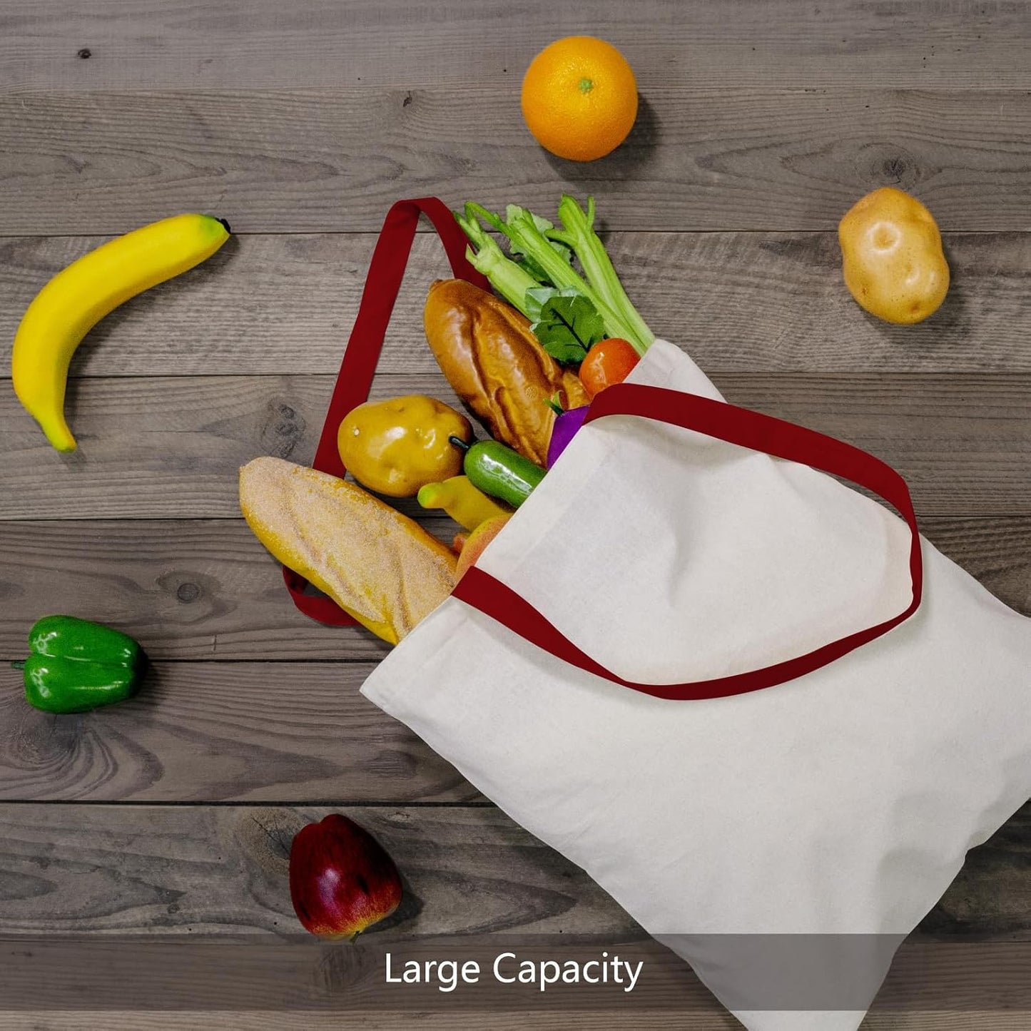 TOPDesign 3 | 6 | 12 | 24 | 48 | 192 Pack Economical Cotton Tote Bags, Lightweight Medium Reusable Grocery Shopping Cloth Bags, Suitable for DIY, Advertising, Promotion, Gift, Activity (3-Pack)