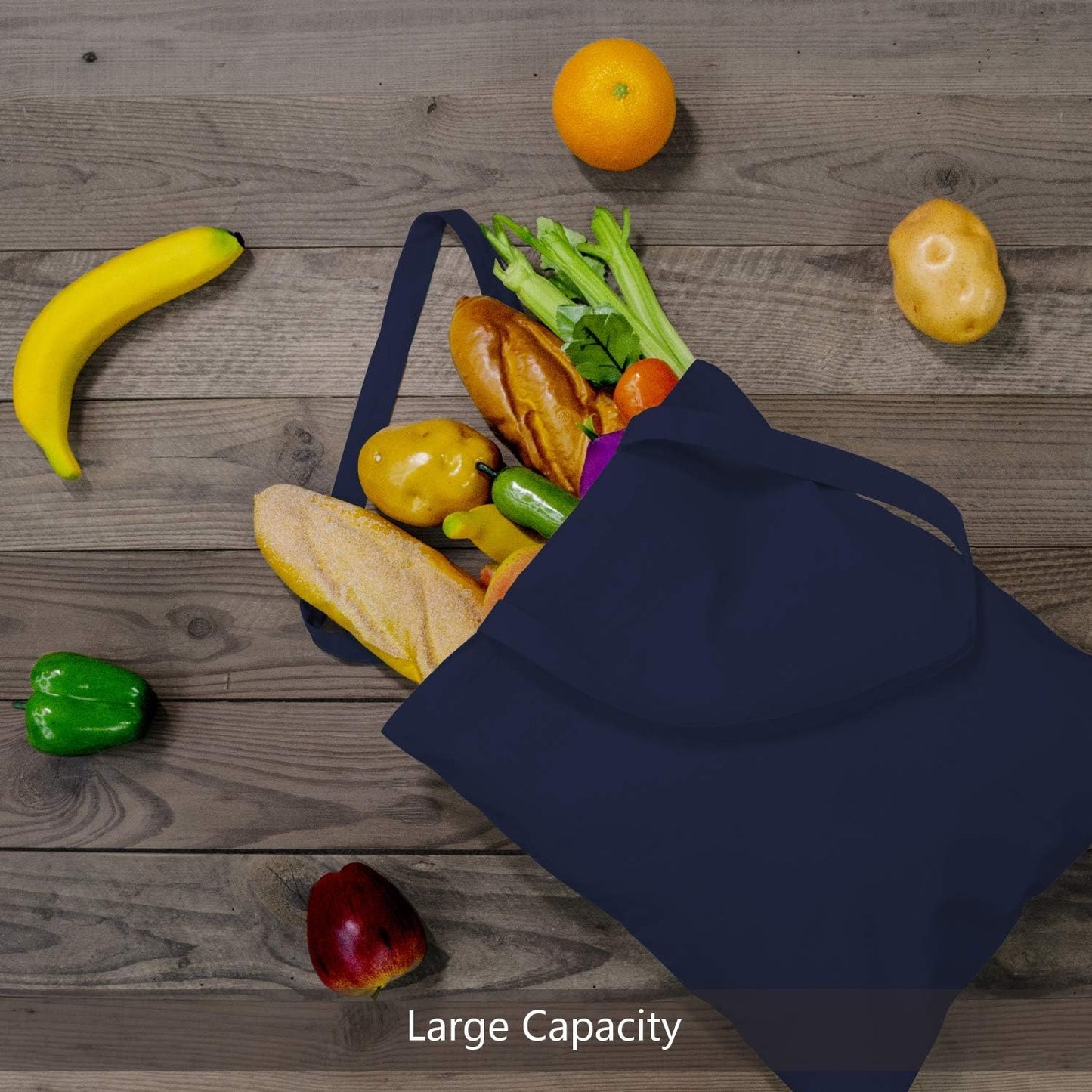 TOPDesign 3 | 6 | 12 | 24 | 48 | 192 Pack Economical Cotton Tote Bags, Lightweight Medium Reusable Grocery Shopping Cloth Bags, Suitable for DIY, Advertising, Promotion, Gift, Activity (3-Pack)