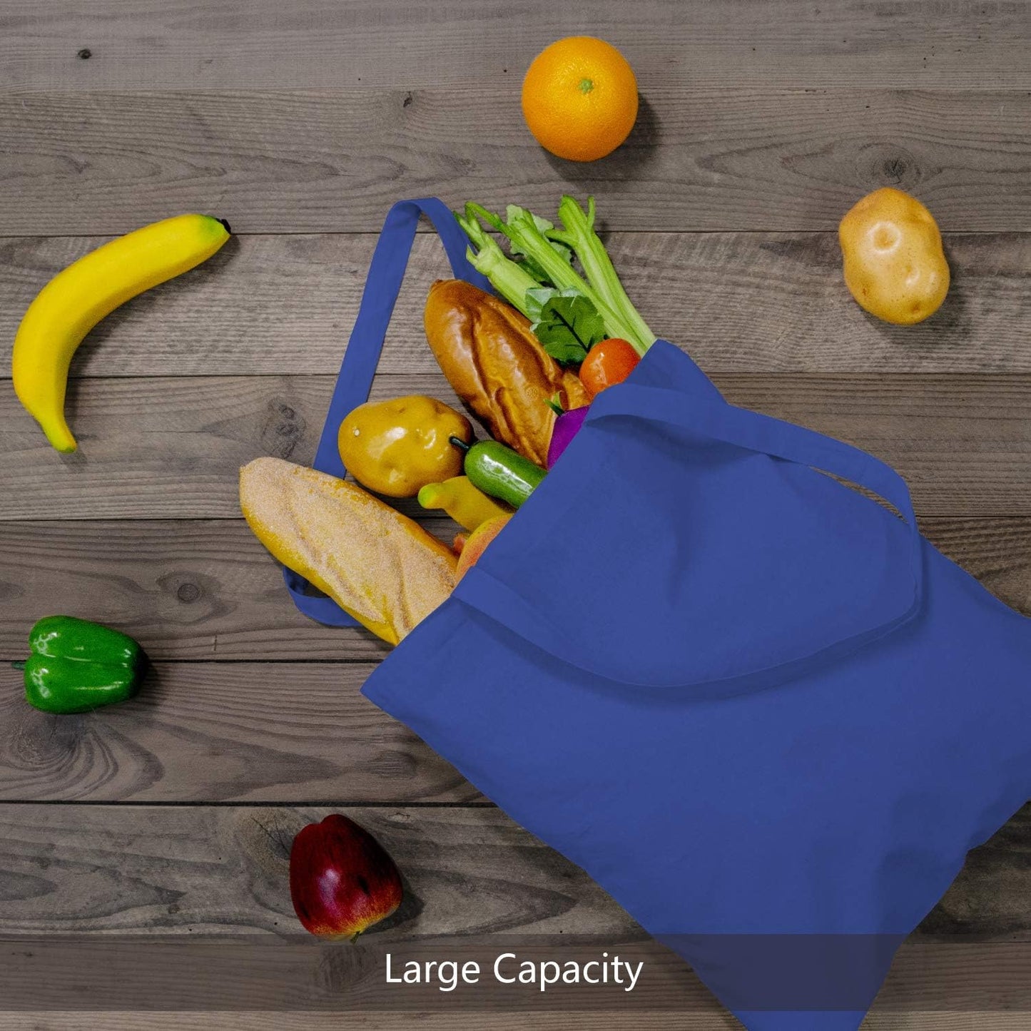 TOPDesign 3 | 6 | 12 | 24 | 48 | 192 Pack Economical Cotton Tote Bags, Lightweight Medium Reusable Grocery Shopping Cloth Bags, Suitable for DIY, Advertising, Promotion, Gift, Activity (3-Pack)