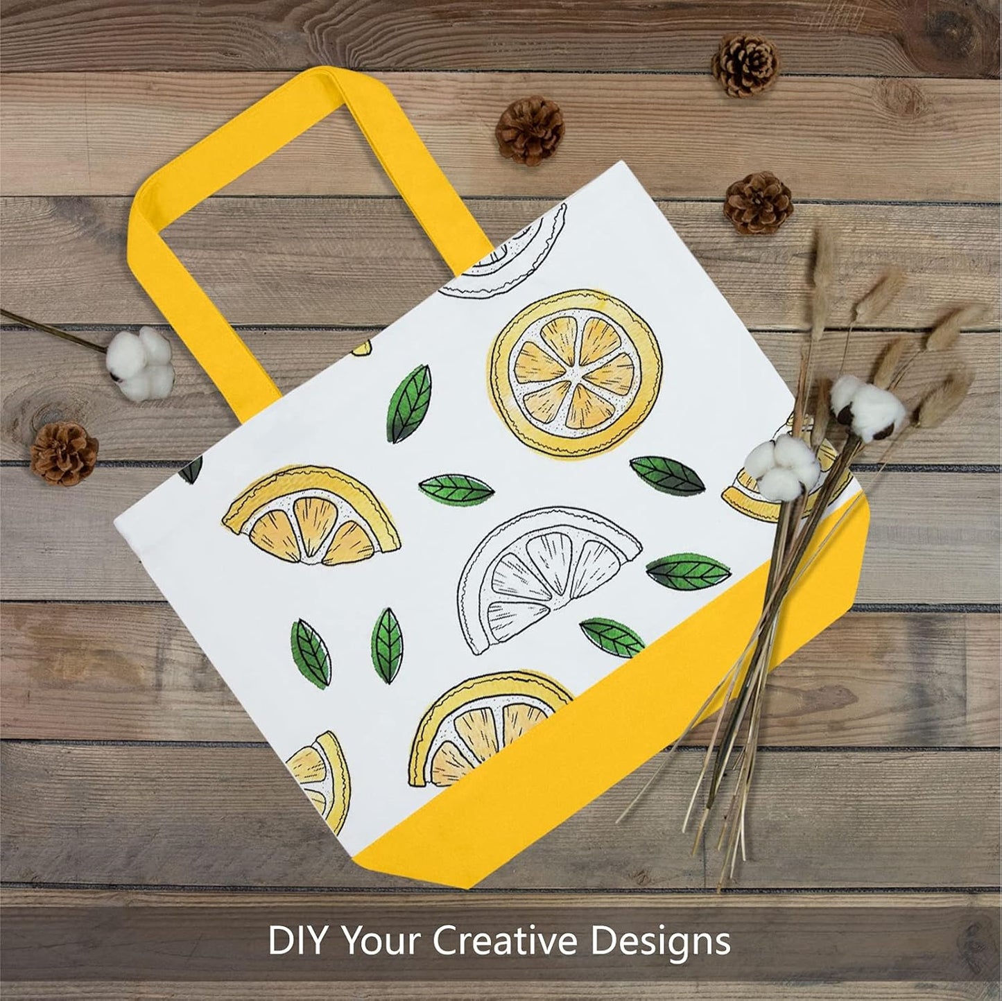 TOPDesign 1 | 3 | 6 | 12 | 24 Pack Super Strong Large 12oz Cotton Canvas Tote Bag, Reusable Grocery Shopping Cloth Bag, Fashionable Two-Tone Tote for Crafts, DIY Your Creative Designs (Pack of 1)