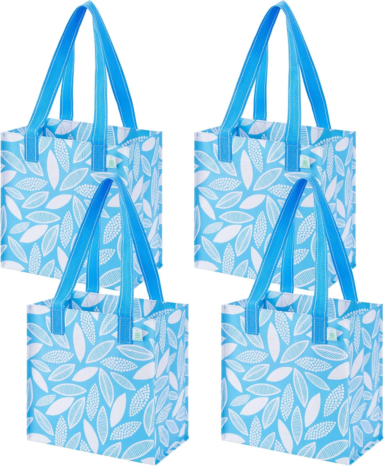 VENO 2/4 Pack Compact Reusable Grocery Shopping Bags with Hard Bottom | Medium Utility Tote w/ Handles,Heavy Duty,Foldable